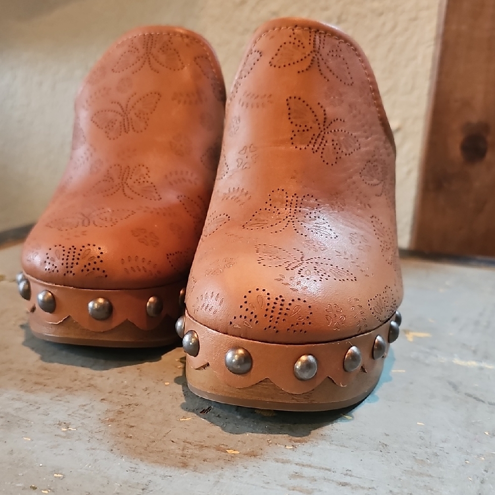 Lucky Brand Brown Mules with Studded Detail